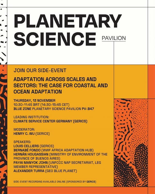 COP30 Side-event “Adaptation across scales and sectors: the case for coastal and ocean adaptation”